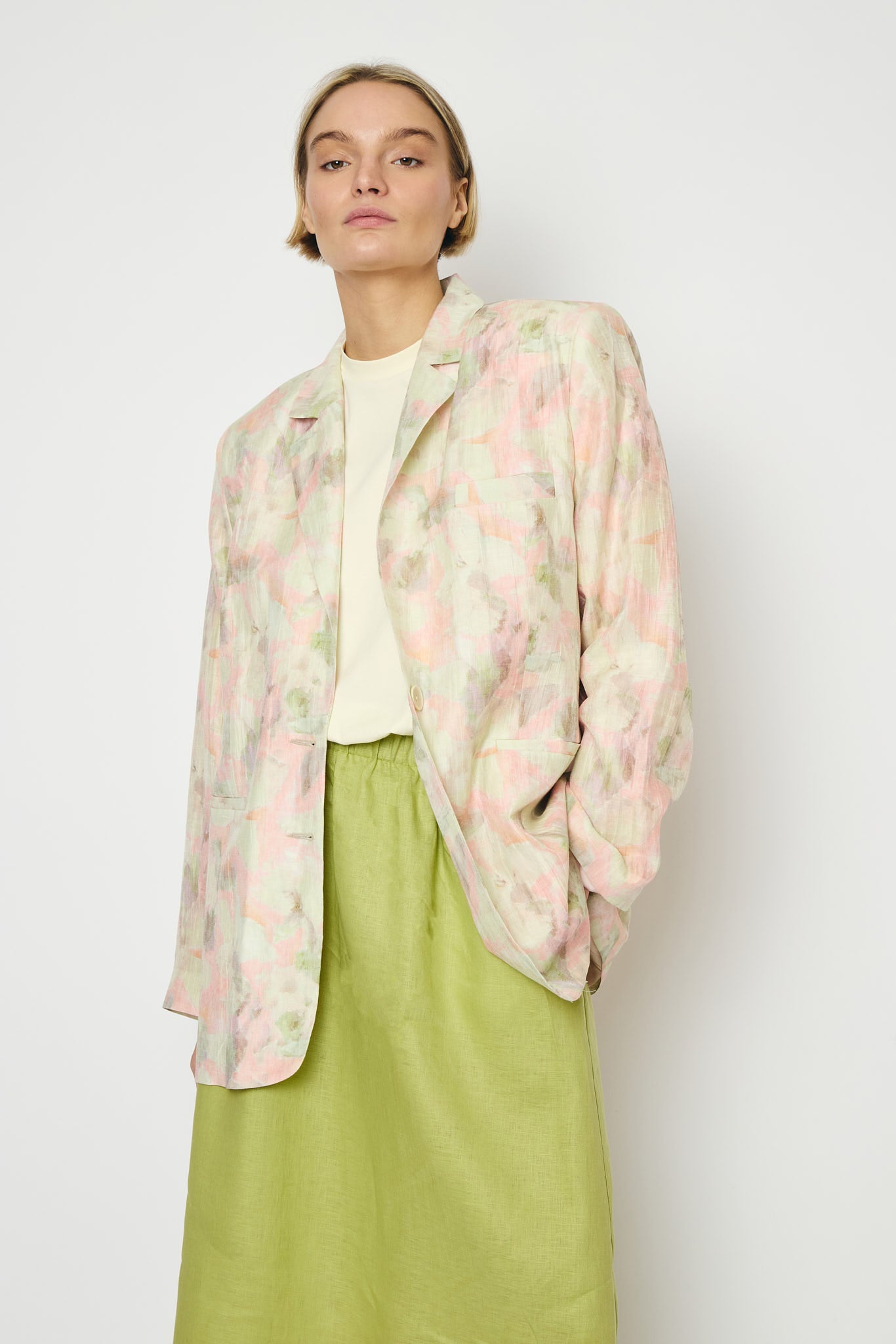 RE/BORN Antwerp Adele Evergreen Linen skirt Pastel Green
