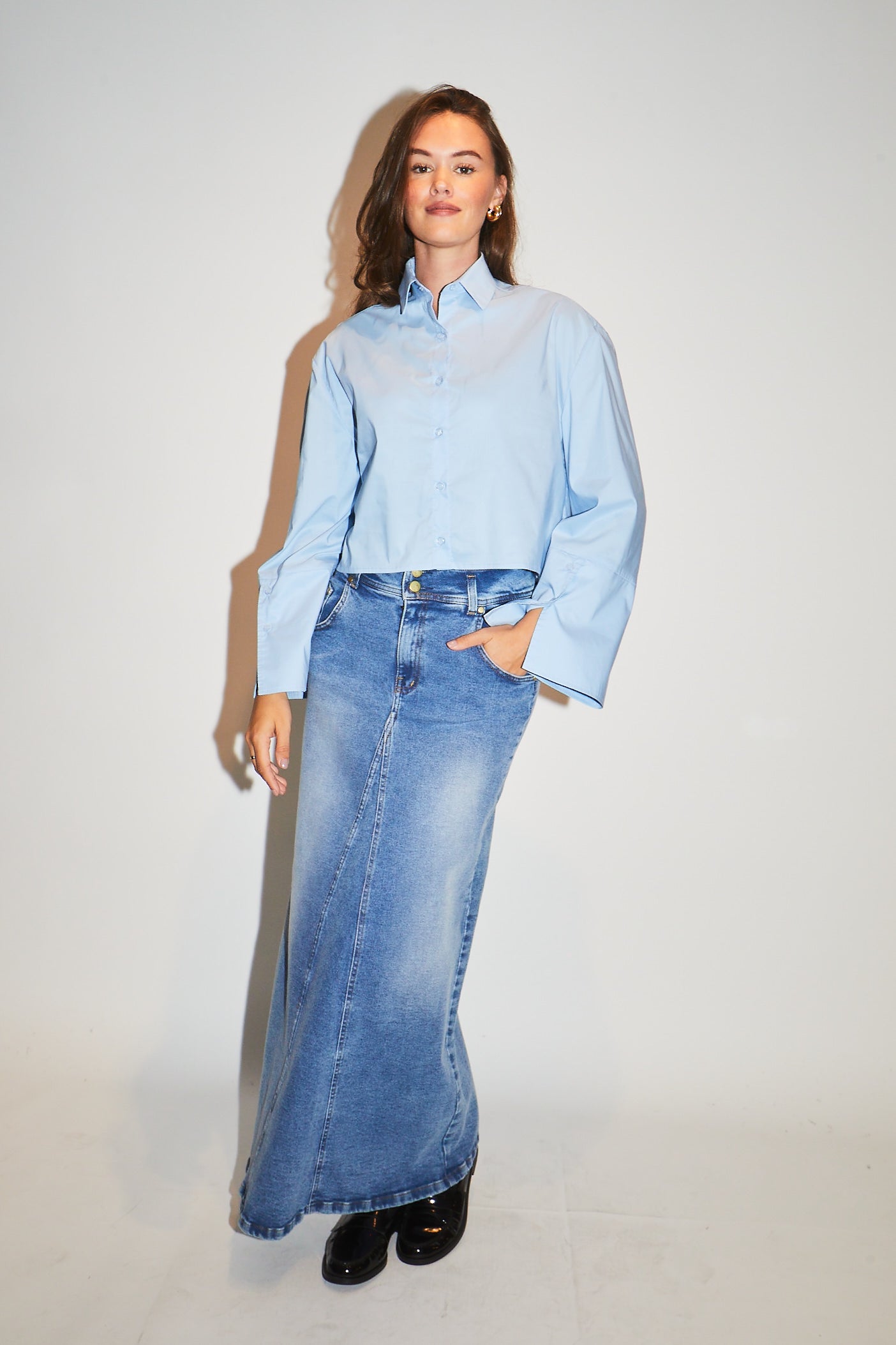 RE/BORN Antwerp Adriana blouse/ top Light Blue