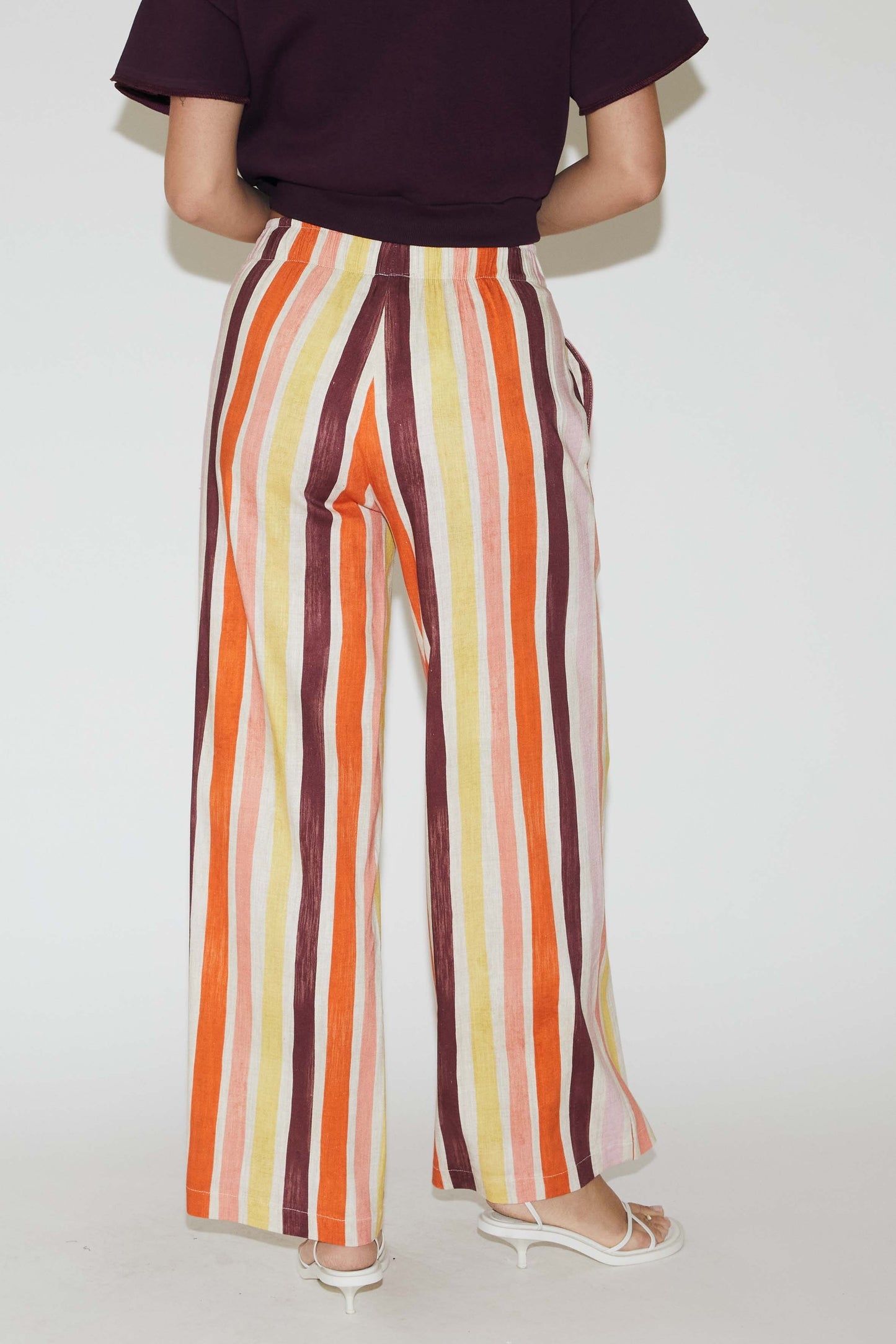 RE/BORN Antwerp Bella trousers Orange Brush Stroke