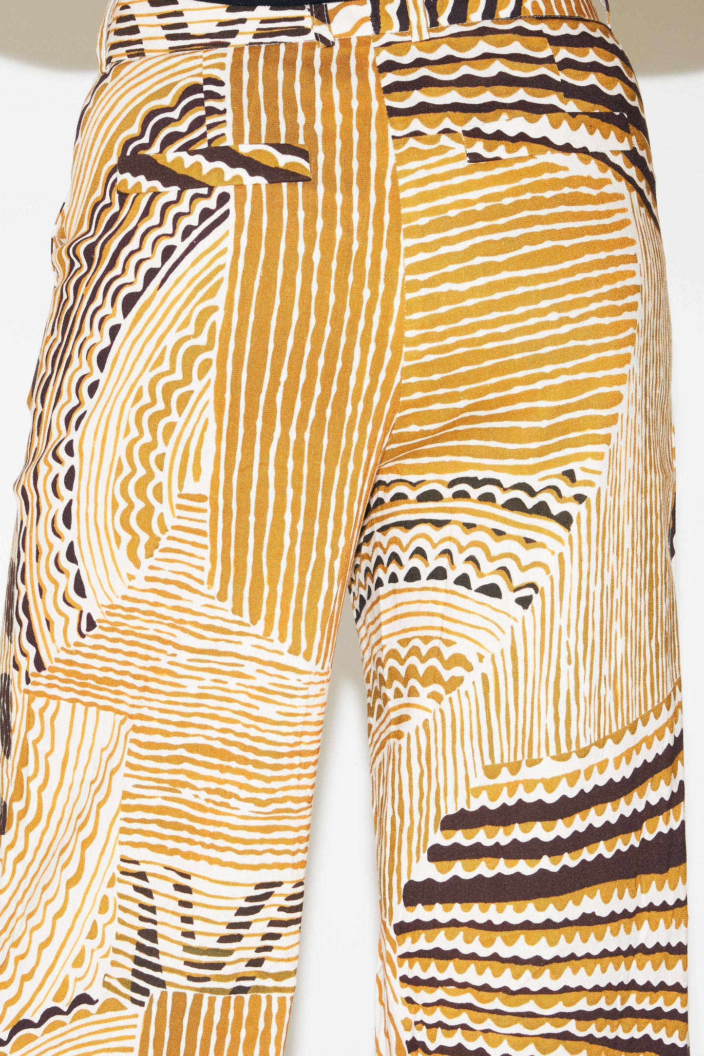 RE/BORN Antwerp Eleanor Abstract Print trousers Abstract Geometry Oker