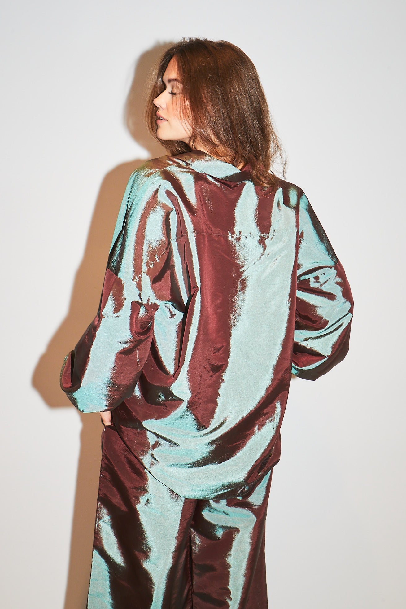 RE/BORN Antwerp Flora Taffeta blouse/ top Khaki