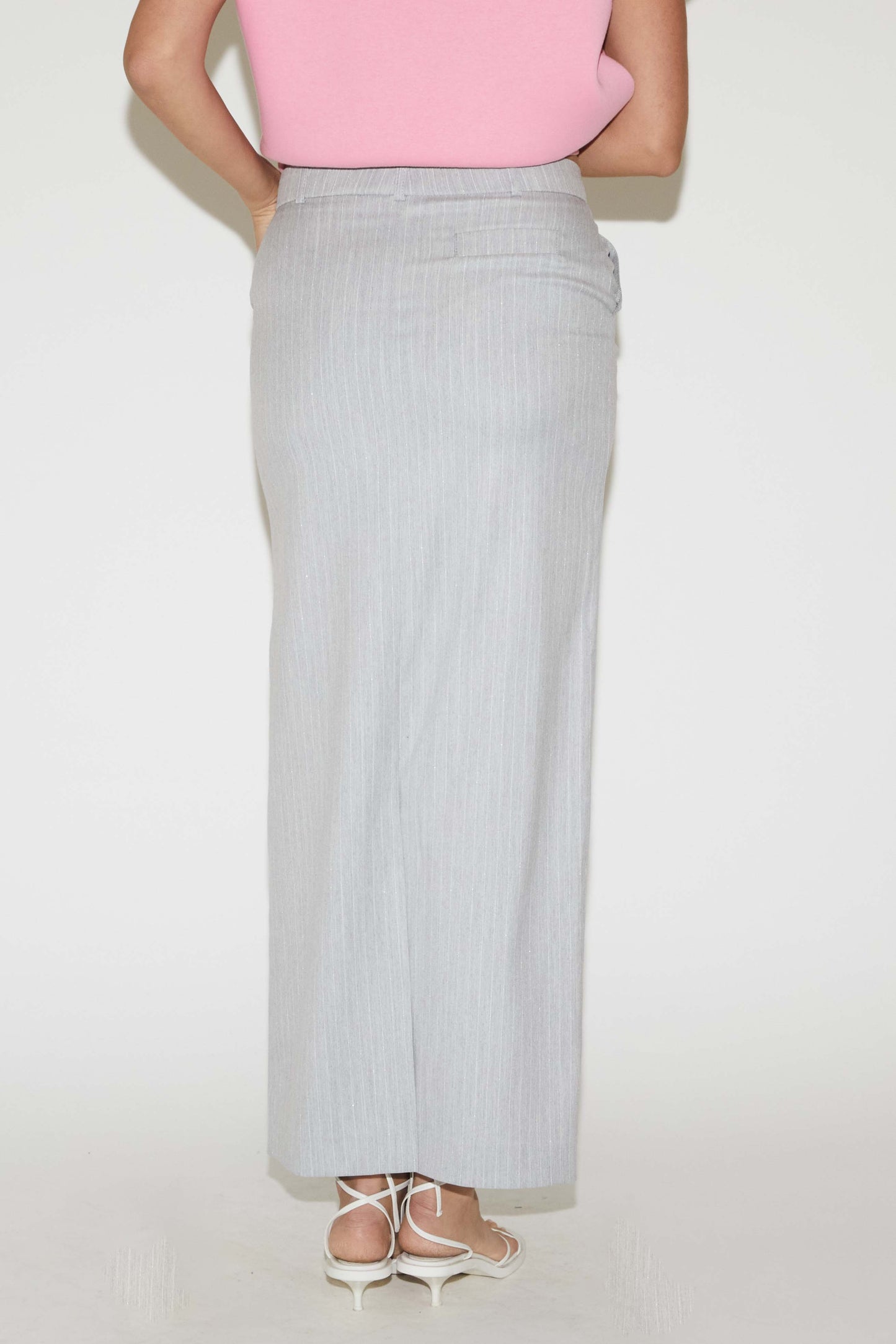 RE/BORN Antwerp Magda skirt Light Gray Pin Stripe Lux