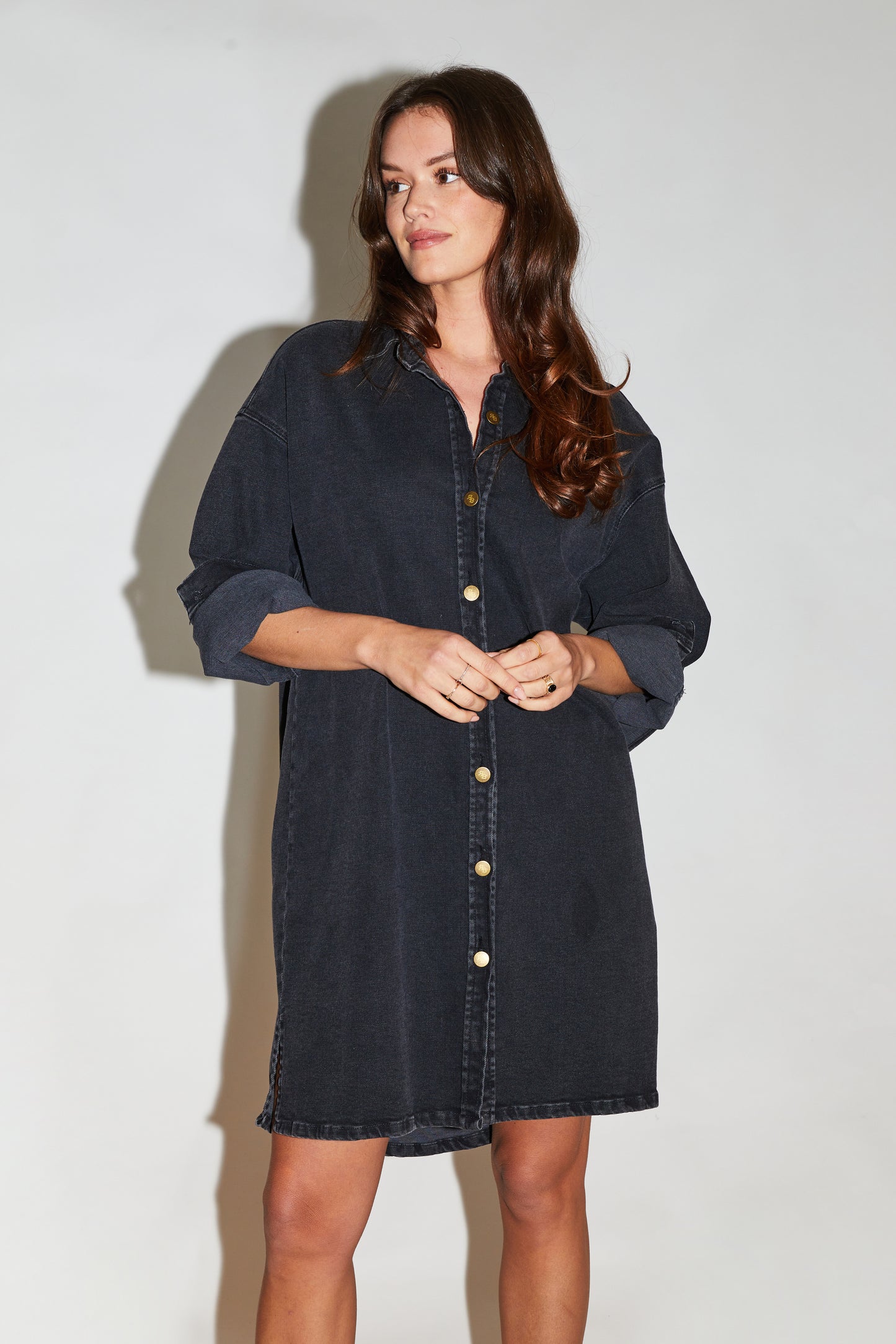 RE/BORN Antwerp Shirt Five denim Offblack