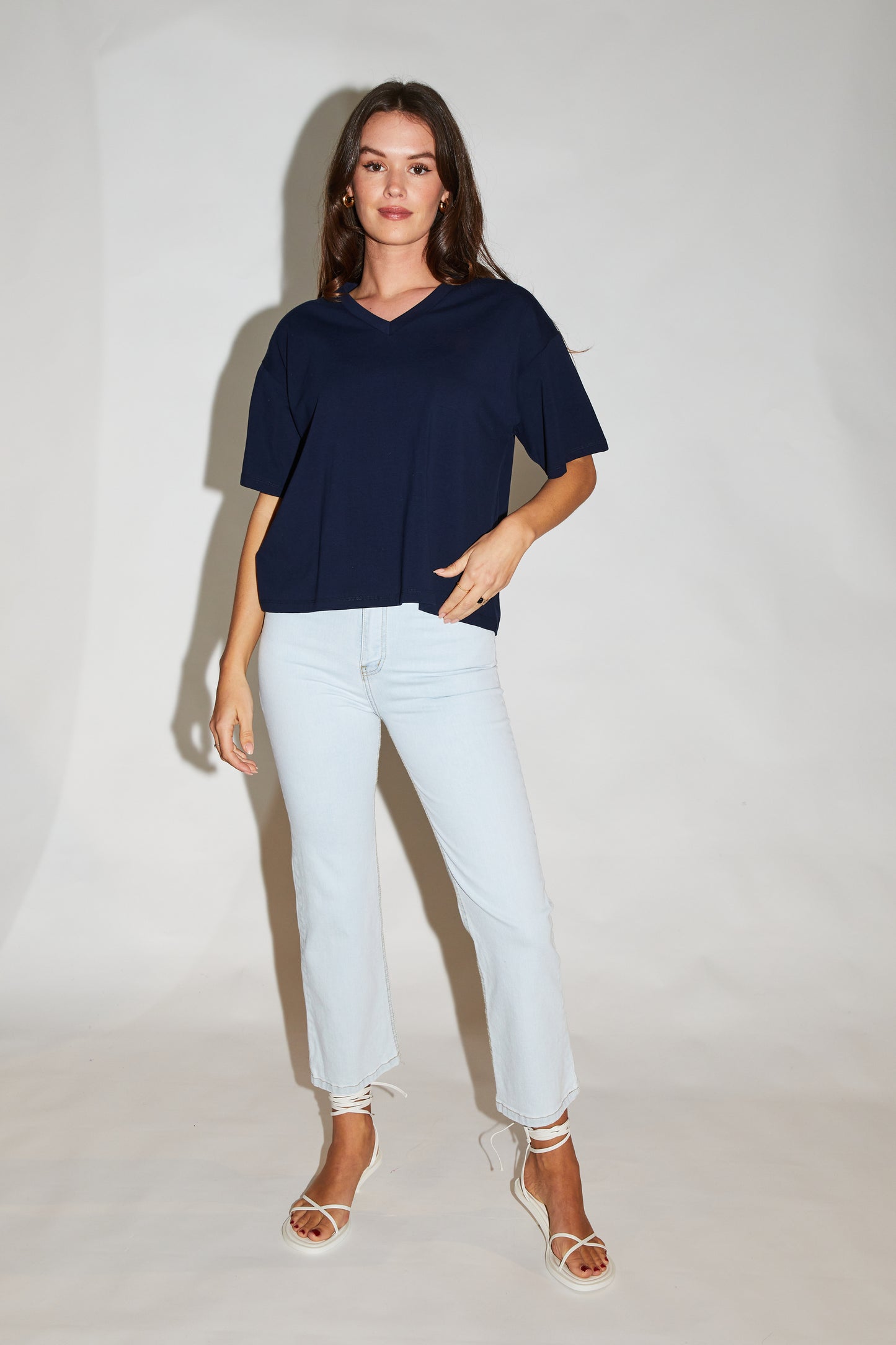 RE/BORN Antwerp Veva t-shirt Dark Blue