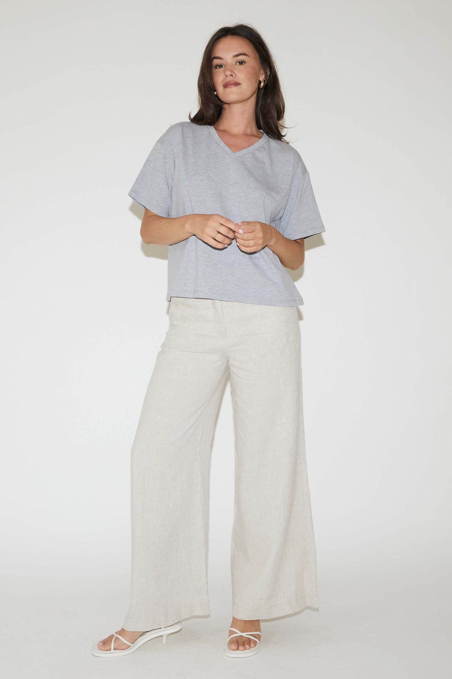 RE/BORN Antwerp Veva t-shirt Gray Melange