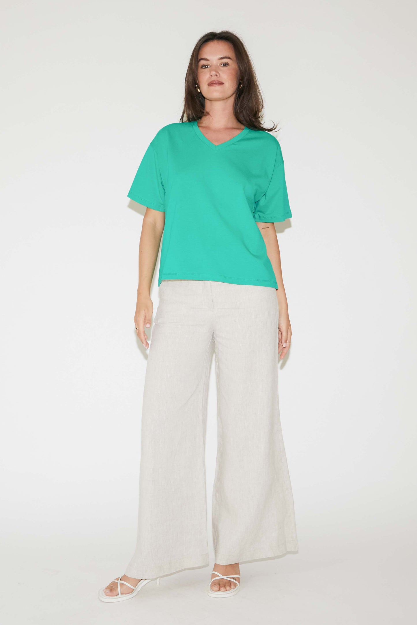 RE/BORN Antwerp Veva t-shirt Smaragd Green
