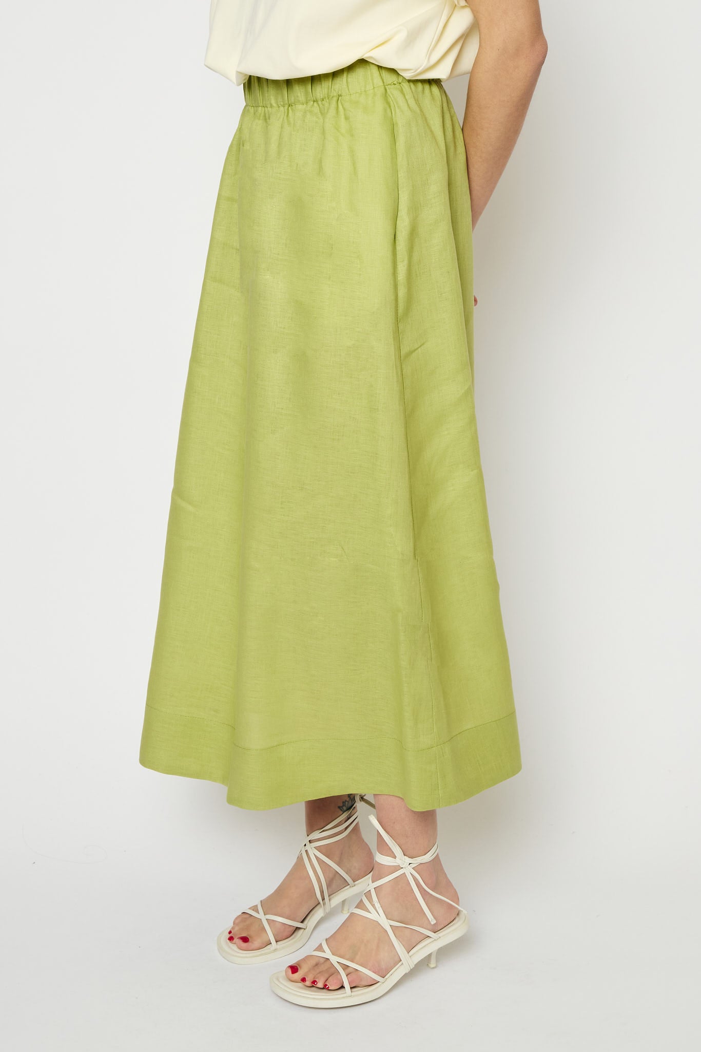 RE/BORN Antwerp Adele Evergreen Linen skirt Pastel Green