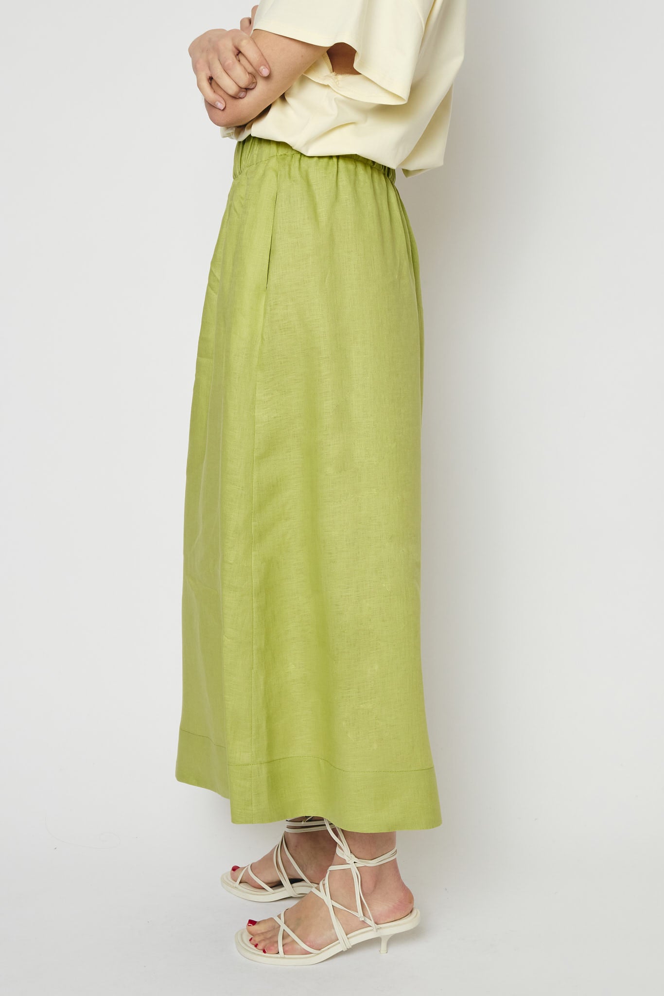 RE/BORN Antwerp Adele Evergreen Linen skirt Pastel Green