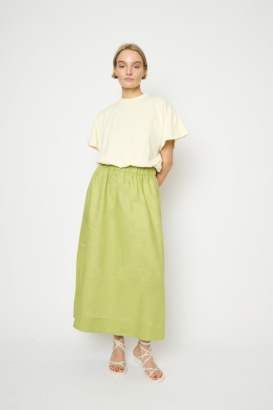 RE/BORN Antwerp Adele Evergreen Linen skirt Pastel Green