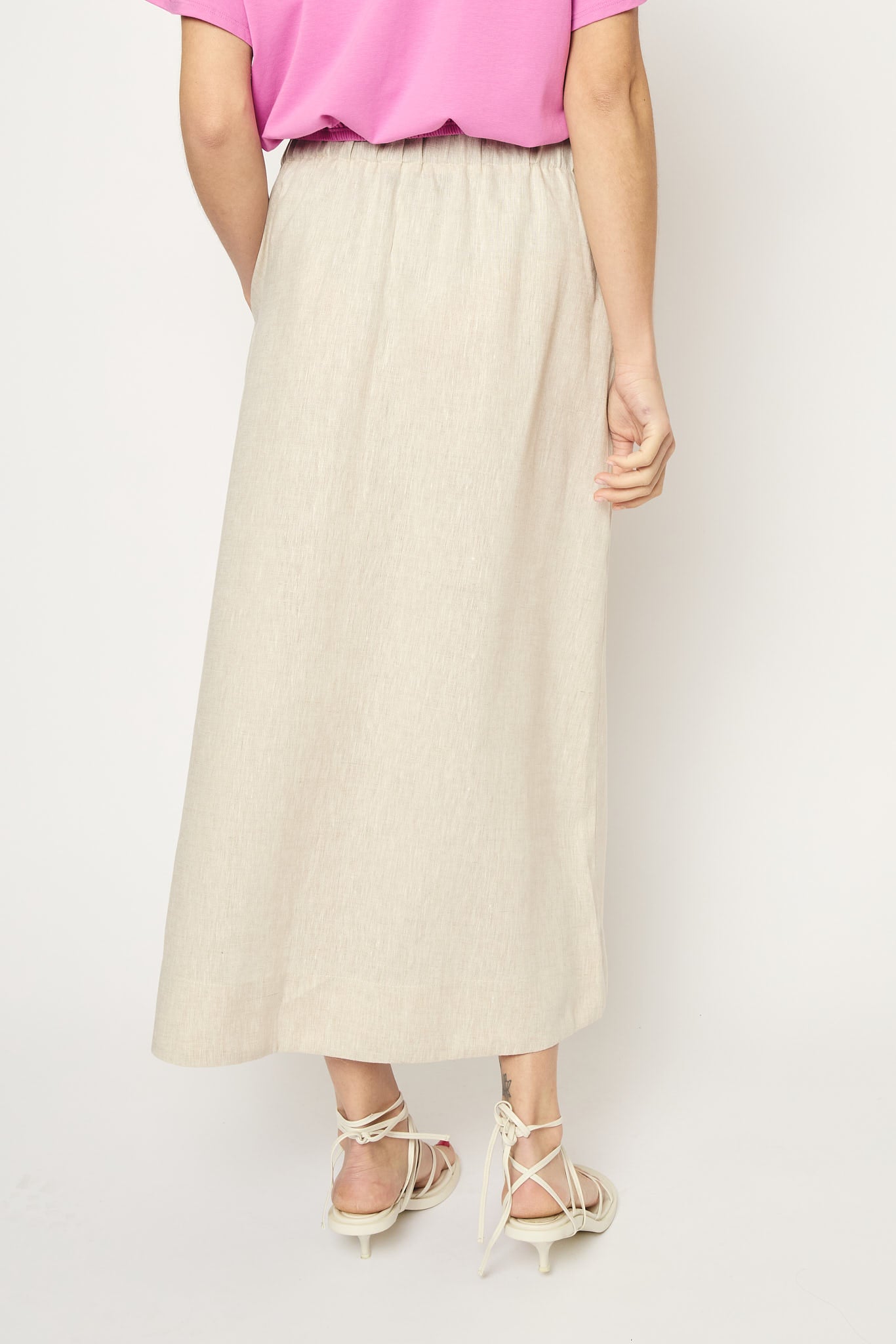 RE/BORN Antwerp Adele Evergreen Linen skirt Raw Linen
