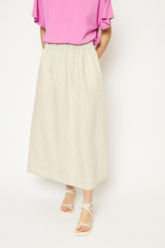 RE/BORN Antwerp Adele Evergreen Linen skirt Raw Linen