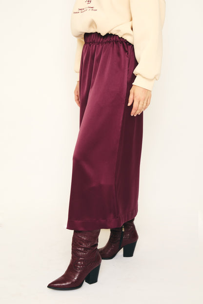 RE/BORN Antwerp Adele Satin skirt Vino