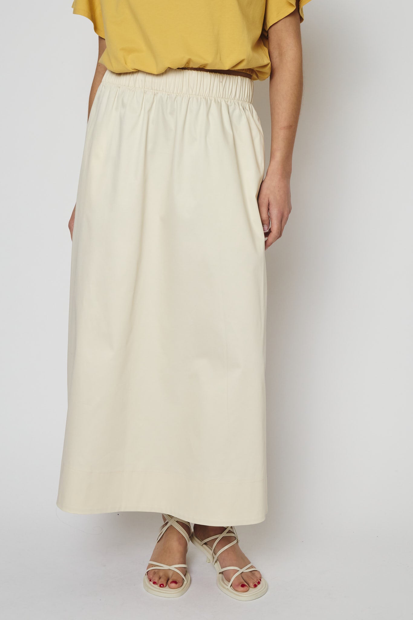 RE/BORN Antwerp Adele Solid Cotton skirt Crème