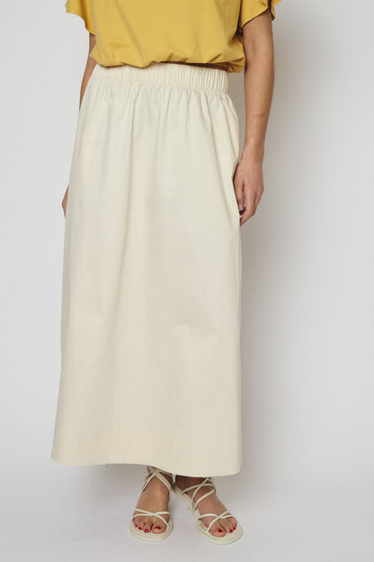 RE/BORN Antwerp Adele Solid Cotton skirt Crème