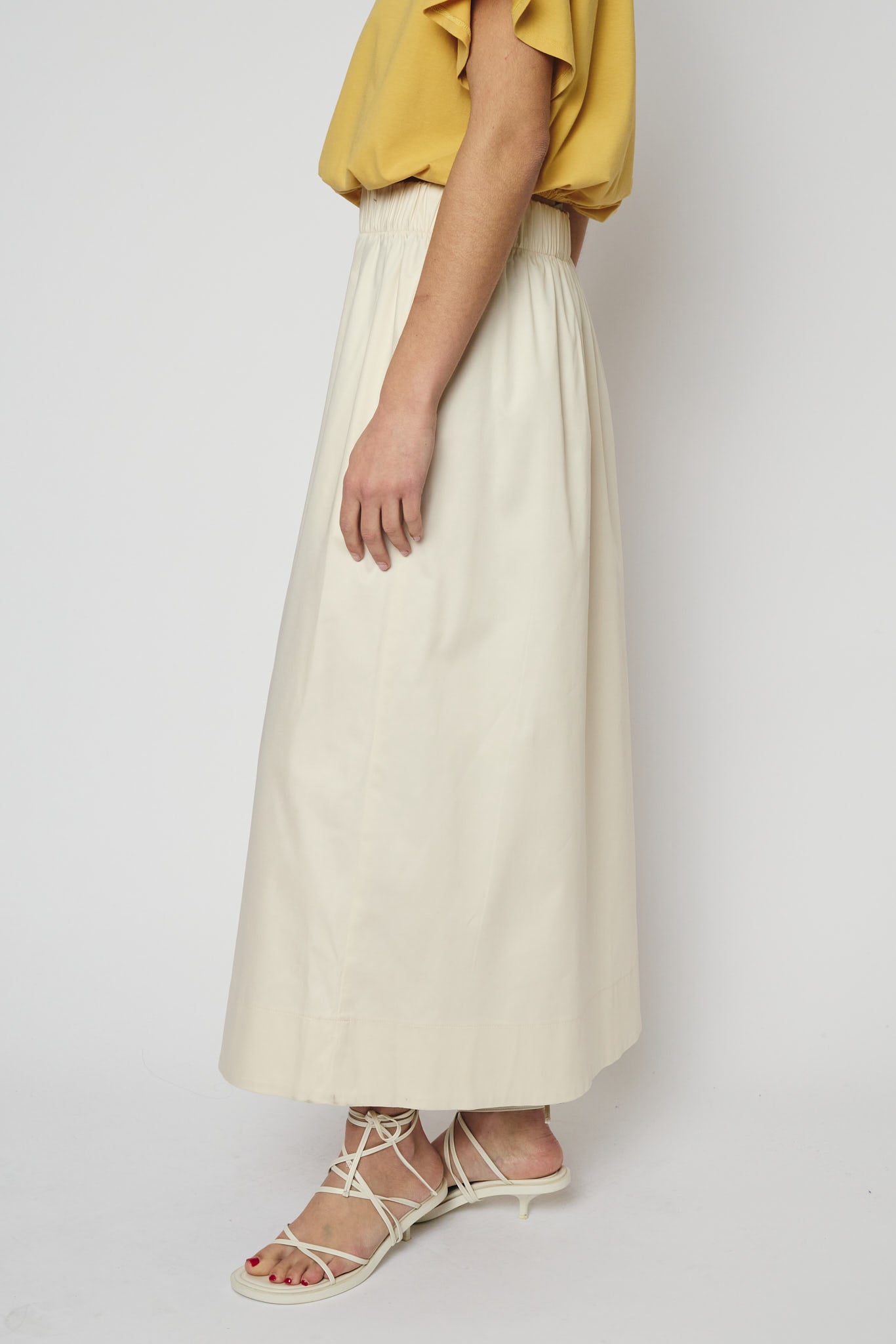 RE/BORN Antwerp Adele Solid Cotton skirt Crème