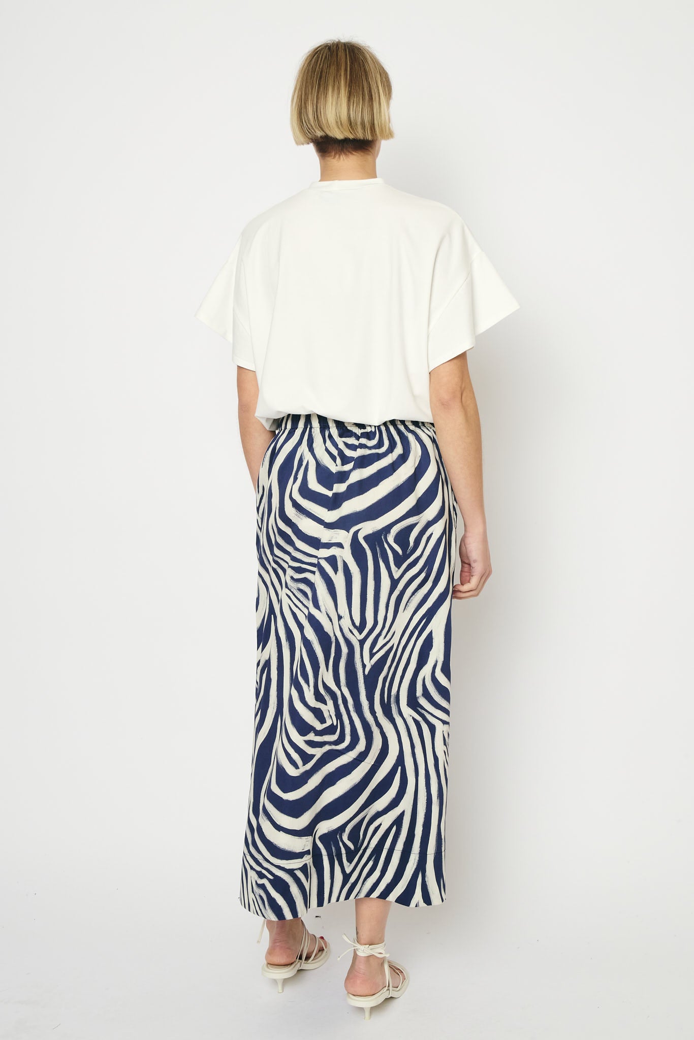 RE/BORN Antwerp Adele Zebra Print skirt Zebra Dark Blue