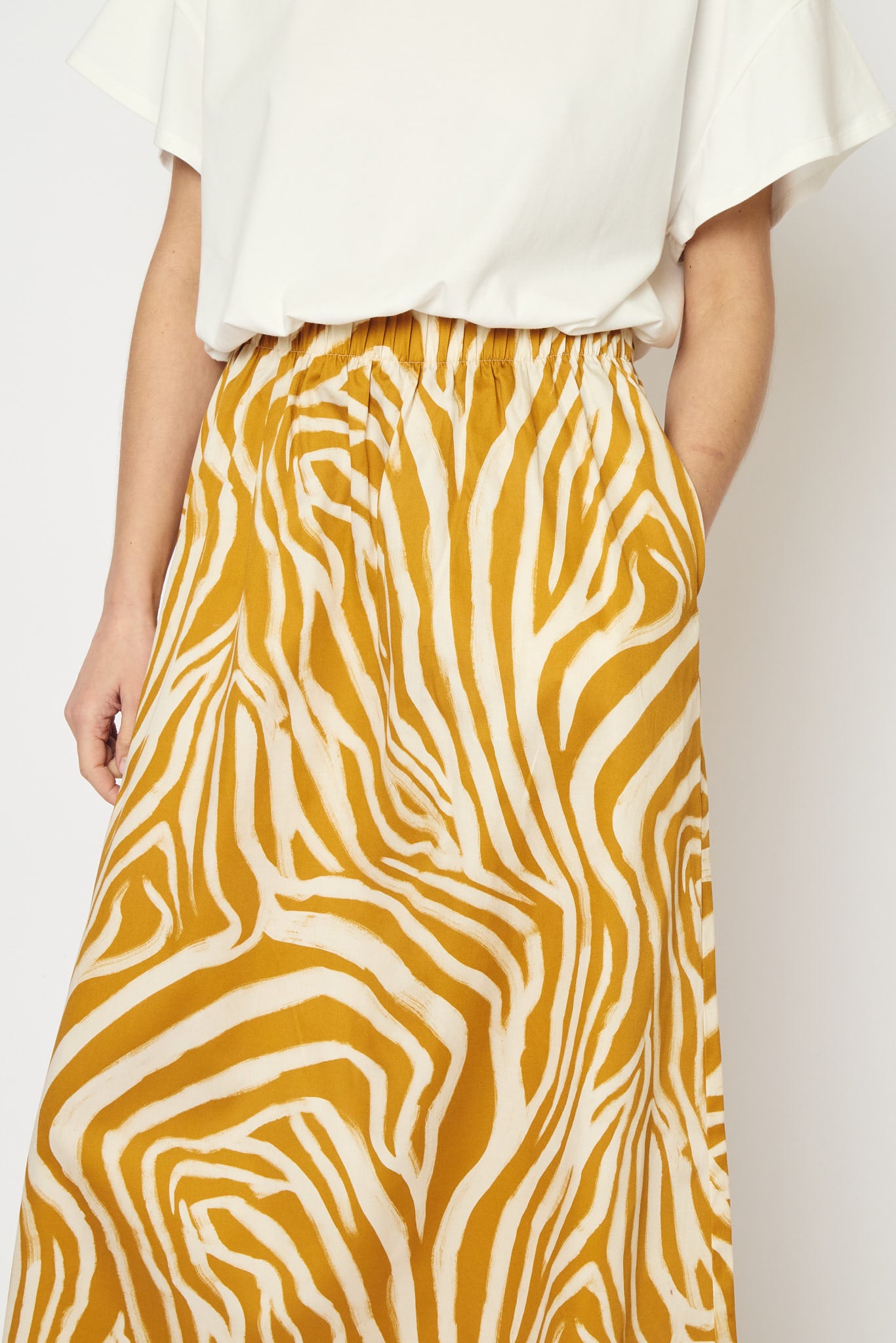 RE/BORN Antwerp Adele Zebra Print skirt Zebra Ochra