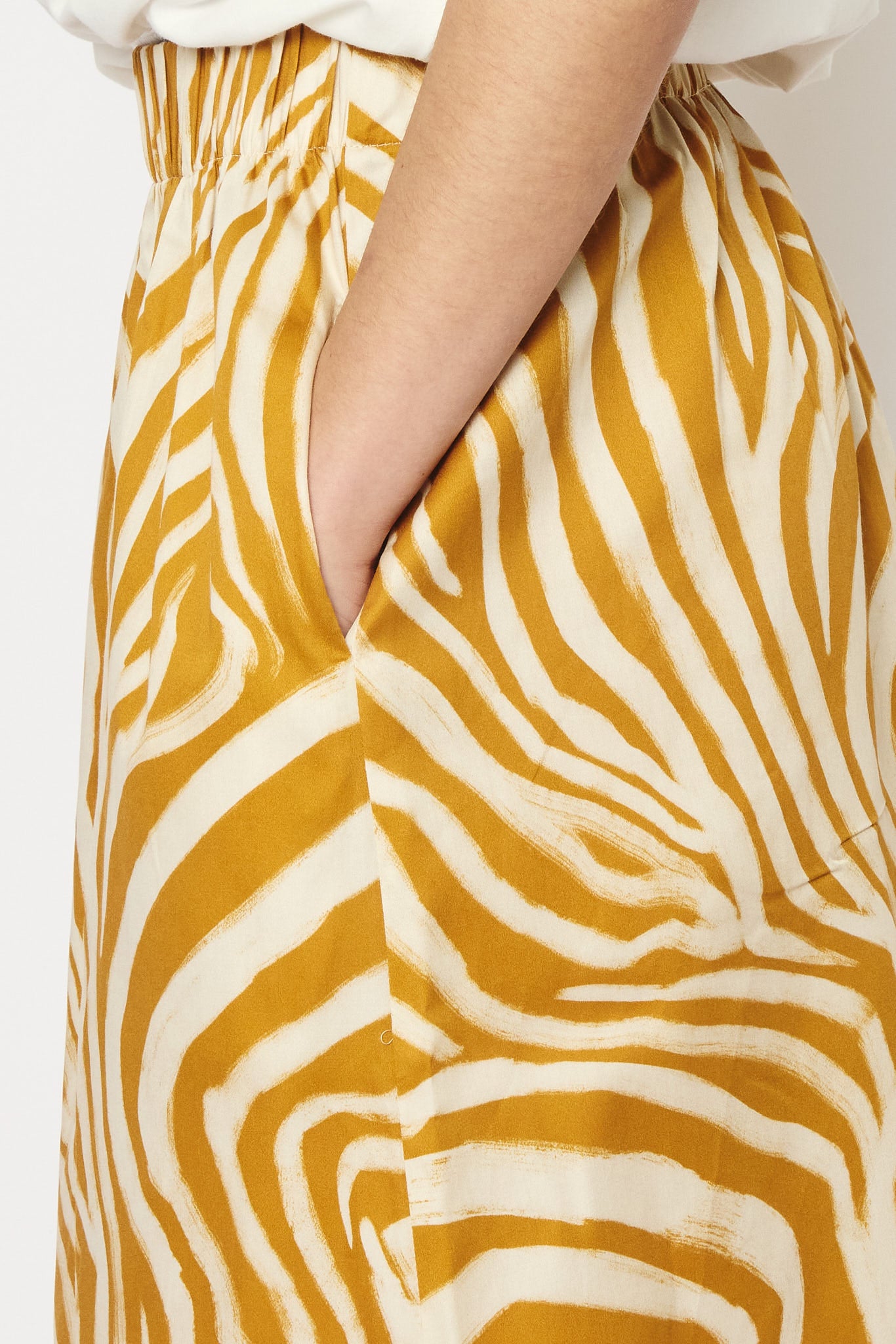 RE/BORN Antwerp Adele Zebra Print skirt Zebra Ochra