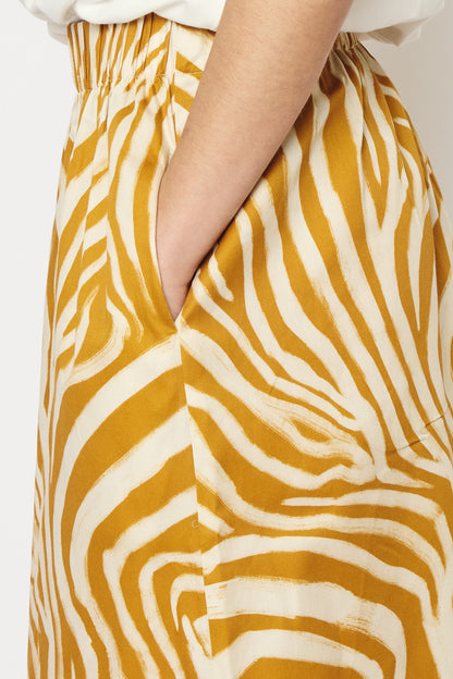 RE/BORN Antwerp Adele Zebra Print skirt Zebra Ochra