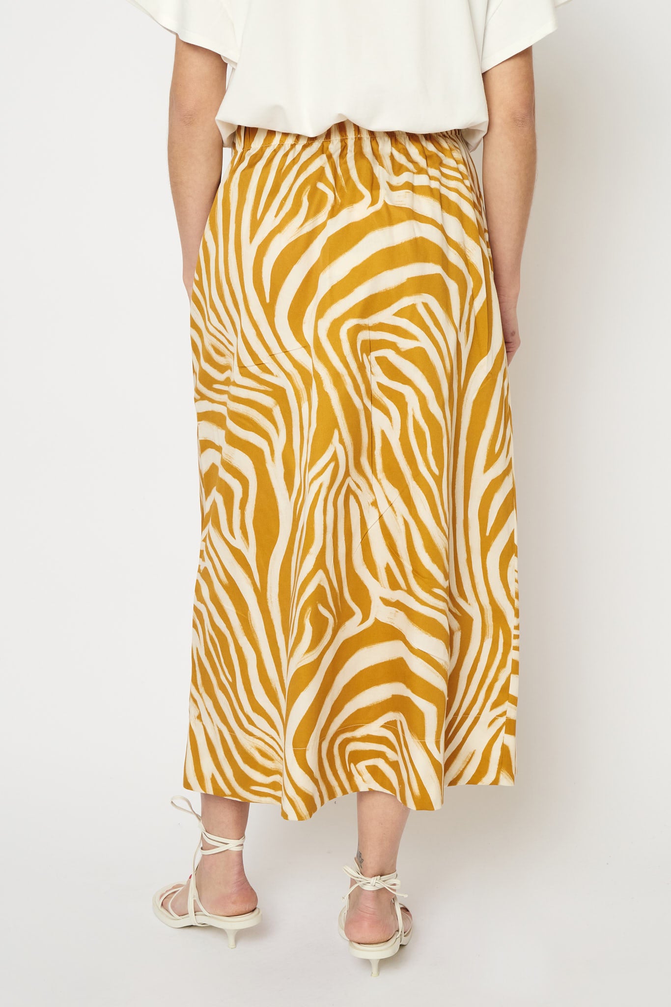 RE/BORN Antwerp Adele Zebra Print skirt Zebra Ochra