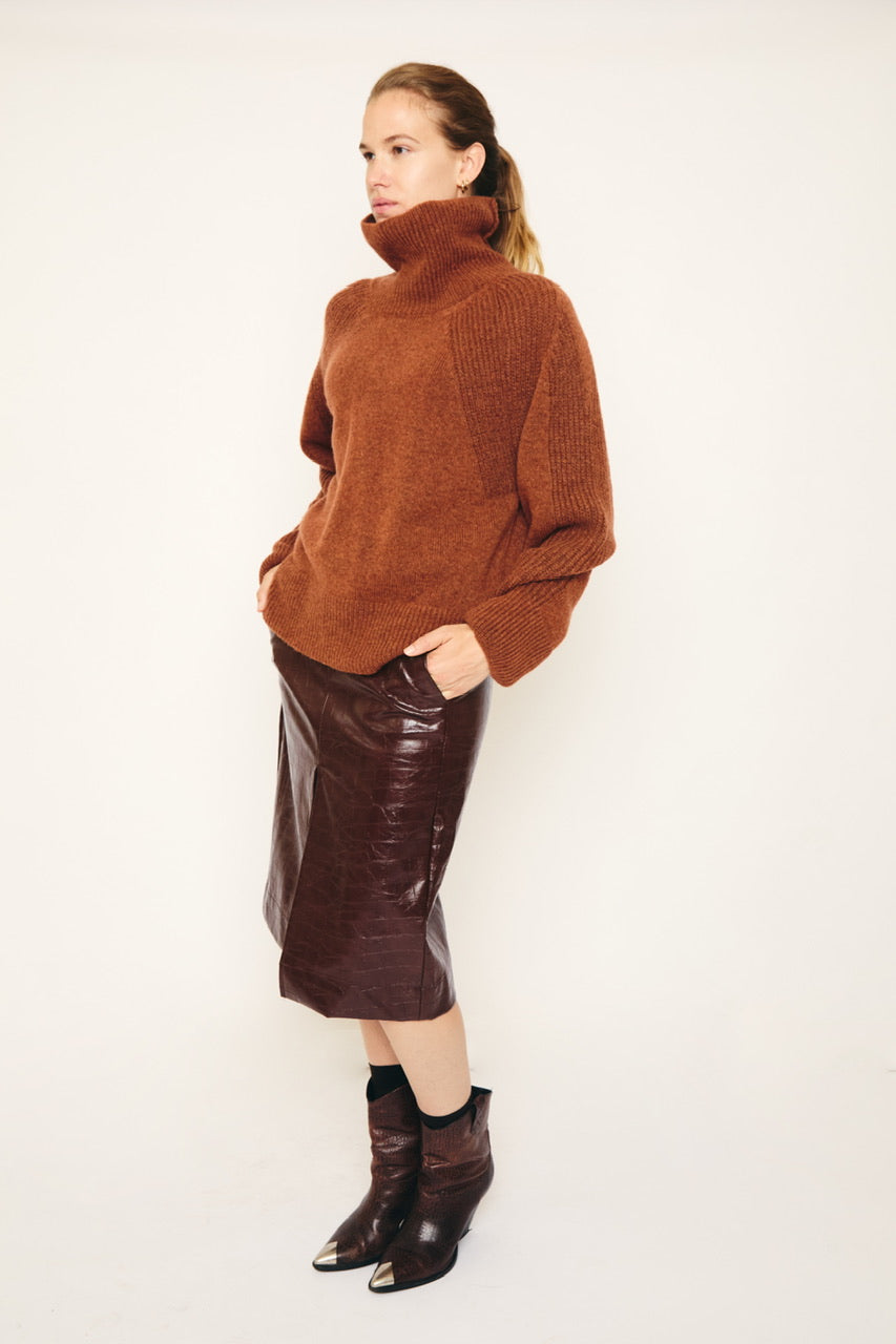 RE/BORN Antwerp Adeline sweater Burnt Brown
