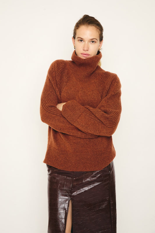 RE/BORN Antwerp Adeline sweater Burnt Brown
