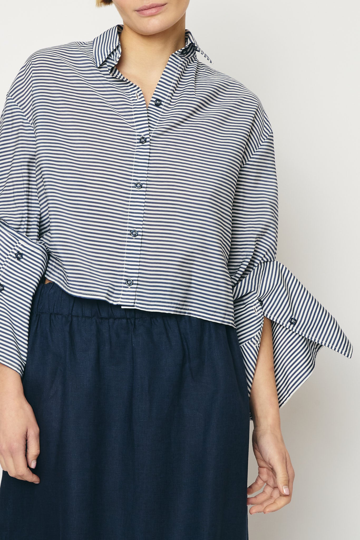 RE/BORN Antwerp Adriana Cotton Stripe shirt