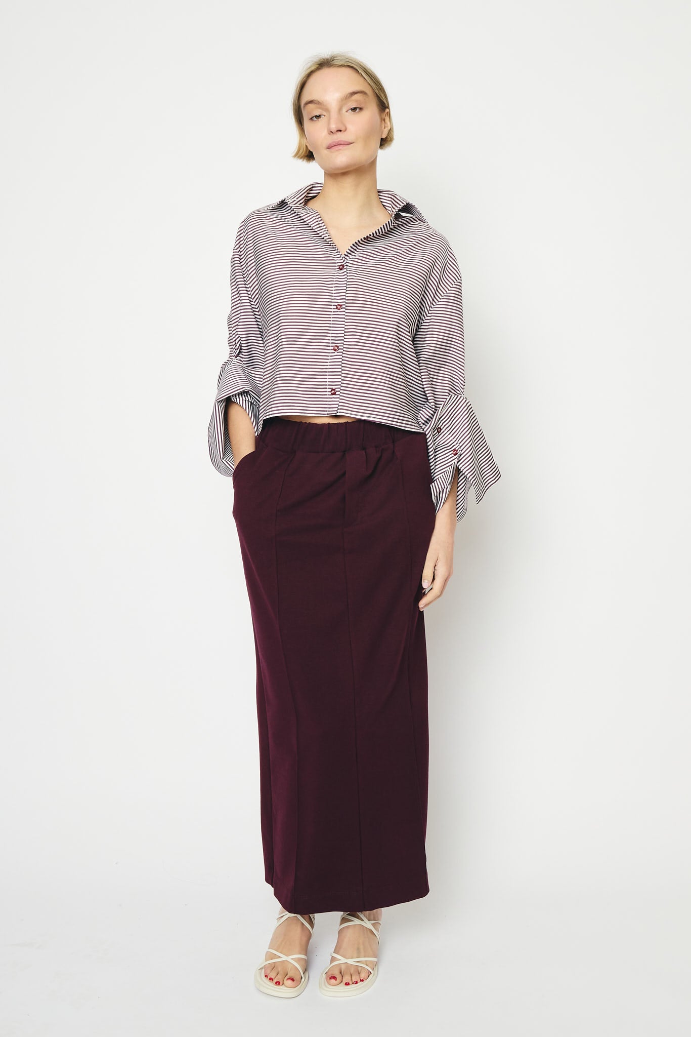 RE/BORN Antwerp Adriana Cotton Stripe shirt