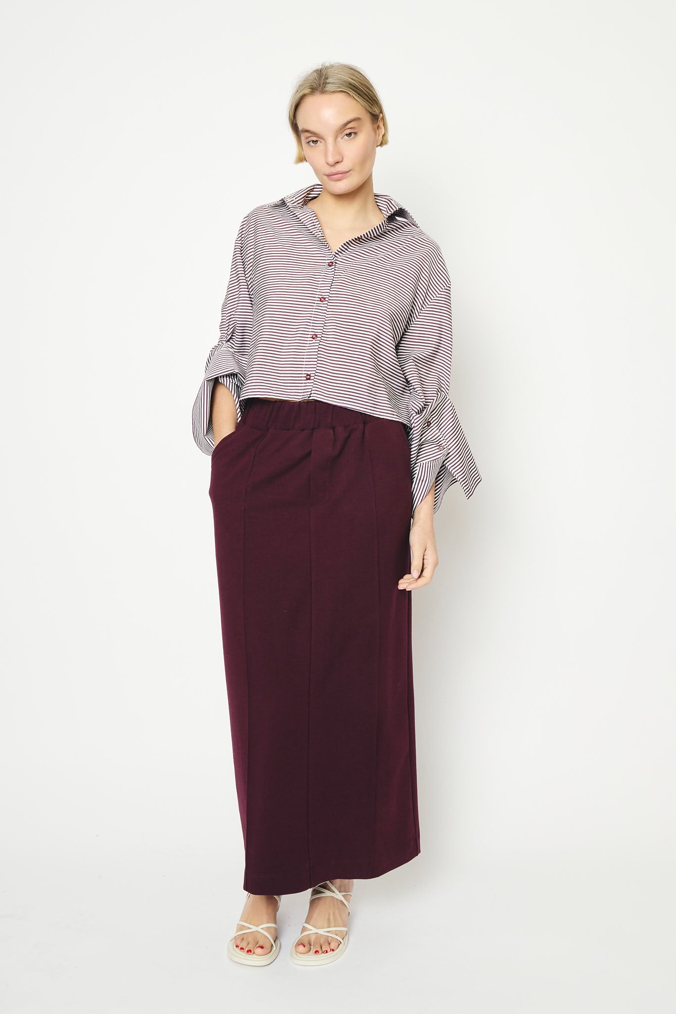 RE/BORN Antwerp Adriana Cotton Stripe shirt