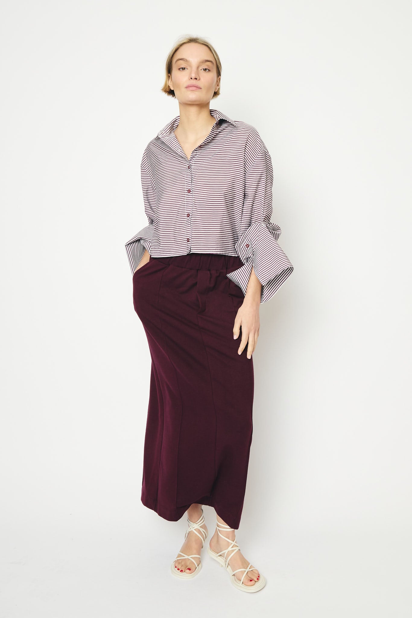 RE/BORN Antwerp Adriana Cotton Stripe shirt
