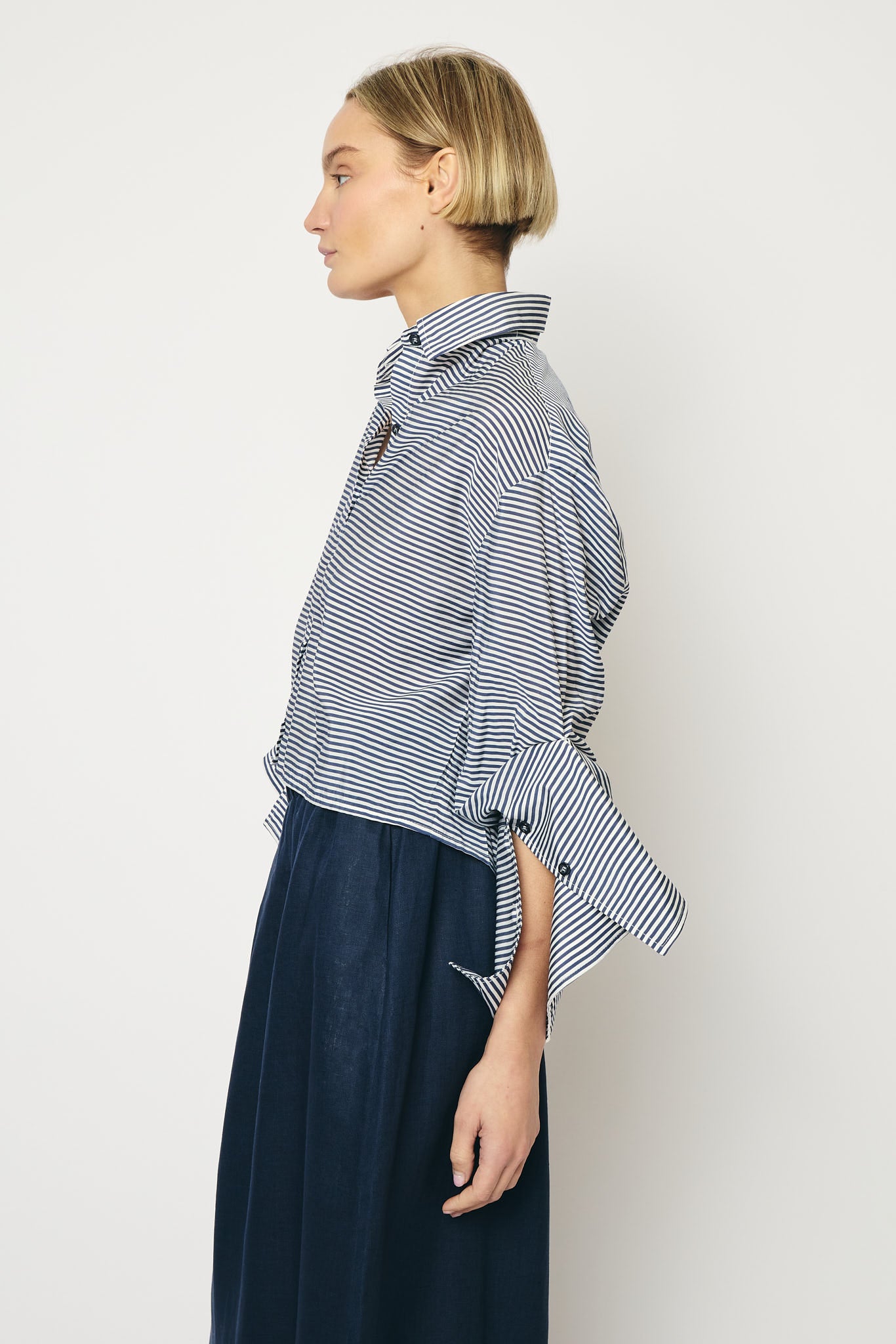 RE/BORN Antwerp Adriana Cotton Stripe shirt