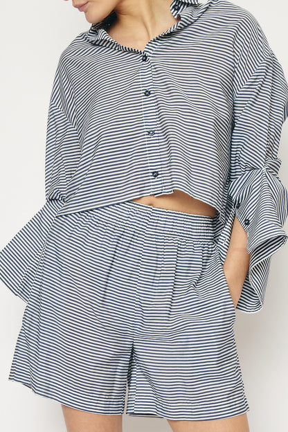 RE/BORN Antwerp Adriana Cotton Stripe shirt