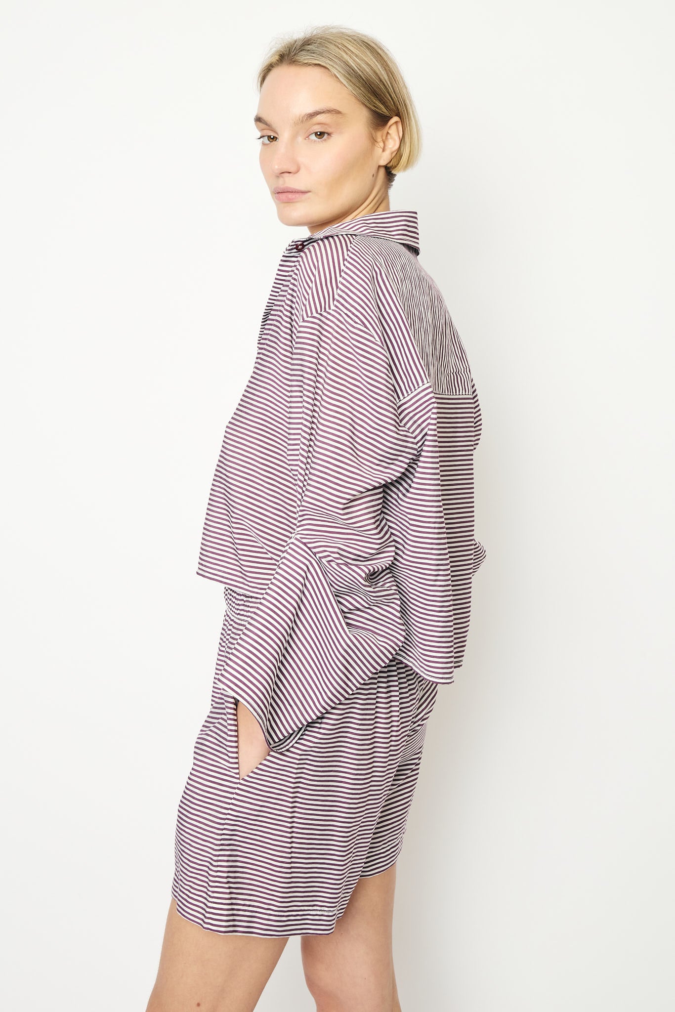 RE/BORN Antwerp Adriana Cotton Stripe shirt