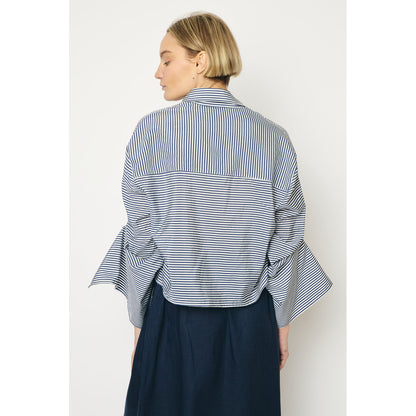 RE/BORN Antwerp Adriana Cotton Stripe shirt Dark Blue