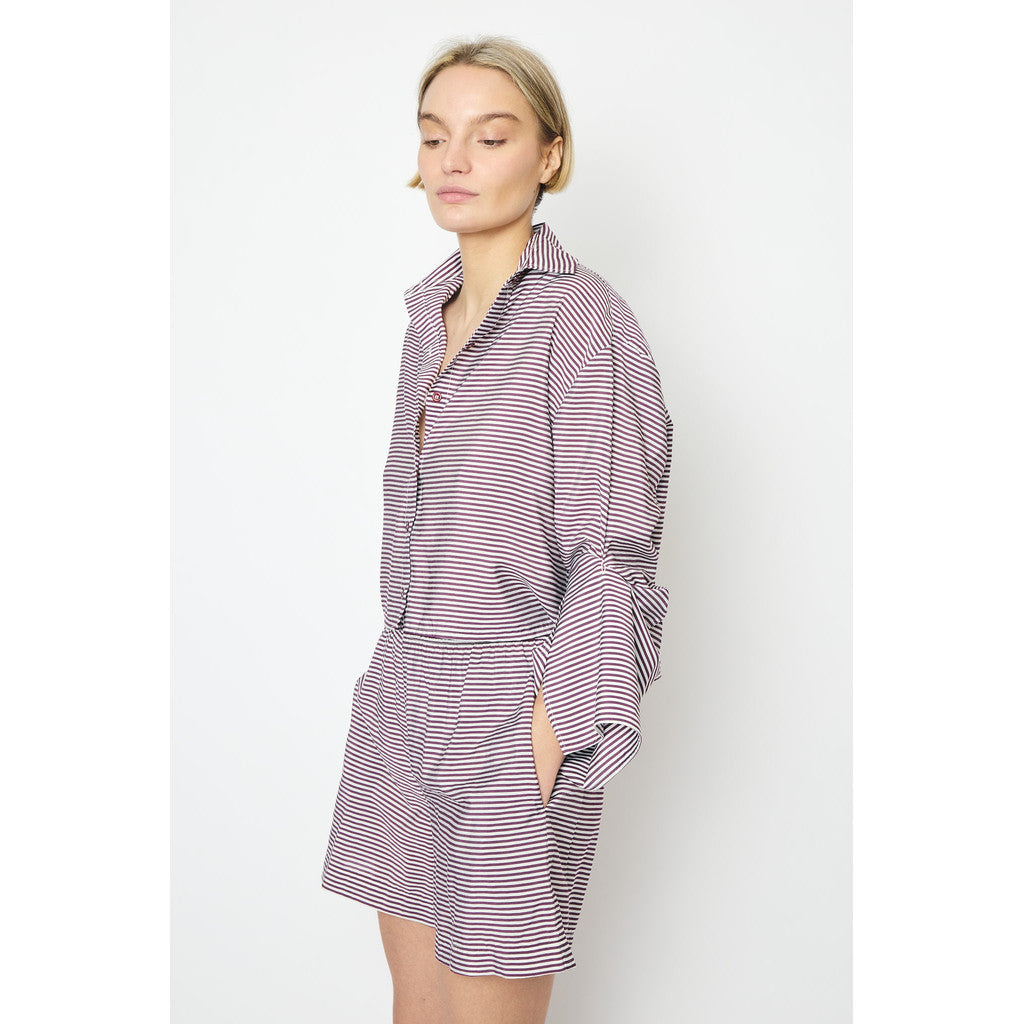 RE/BORN Antwerp Adriana Cotton Stripe shirt Vino
