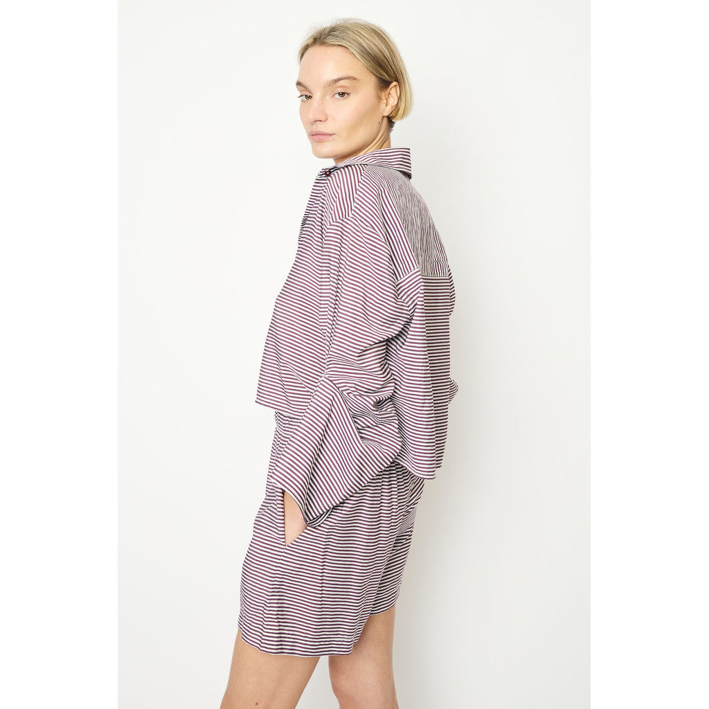 RE/BORN Antwerp Adriana Cotton Stripe shirt Vino