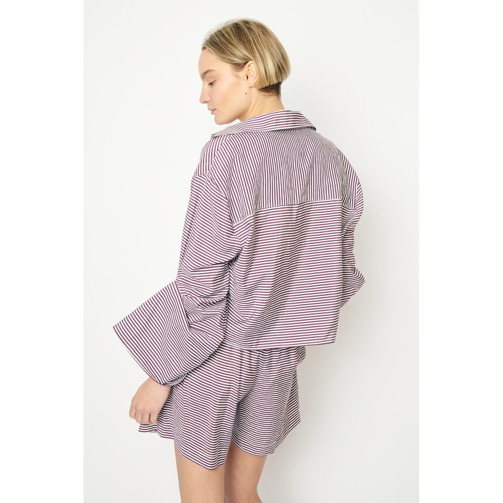 RE/BORN Antwerp Adriana Cotton Stripe shirt Vino