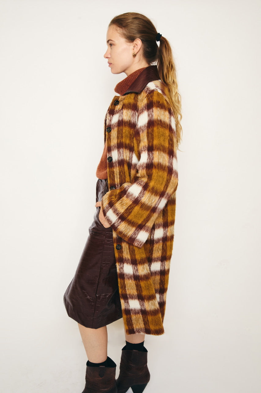 RE/BORN Antwerp Aïa coat Brown Check