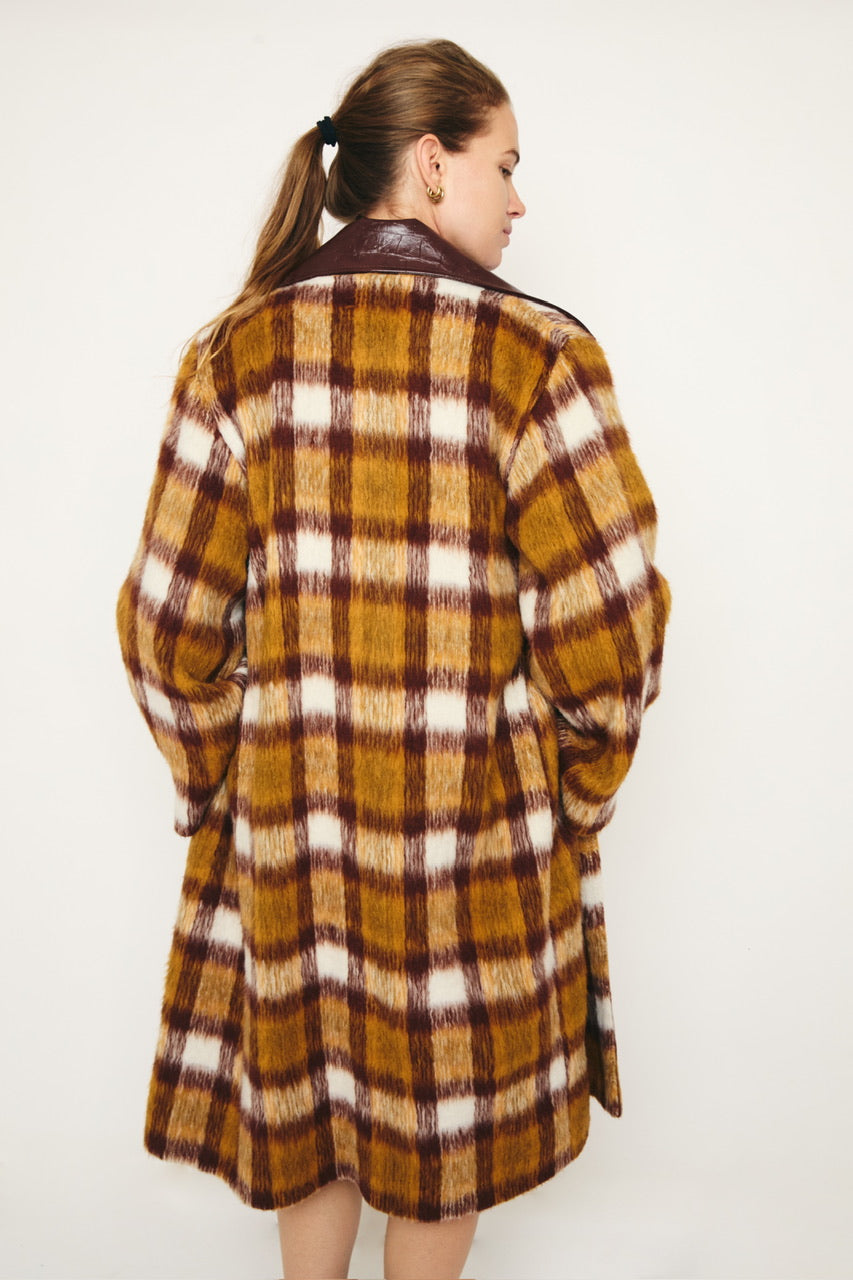 RE/BORN Antwerp Aïa coat Brown Check