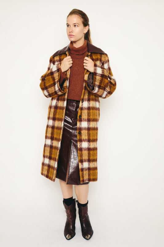 RE/BORN Antwerp Aïa coat Brown Check