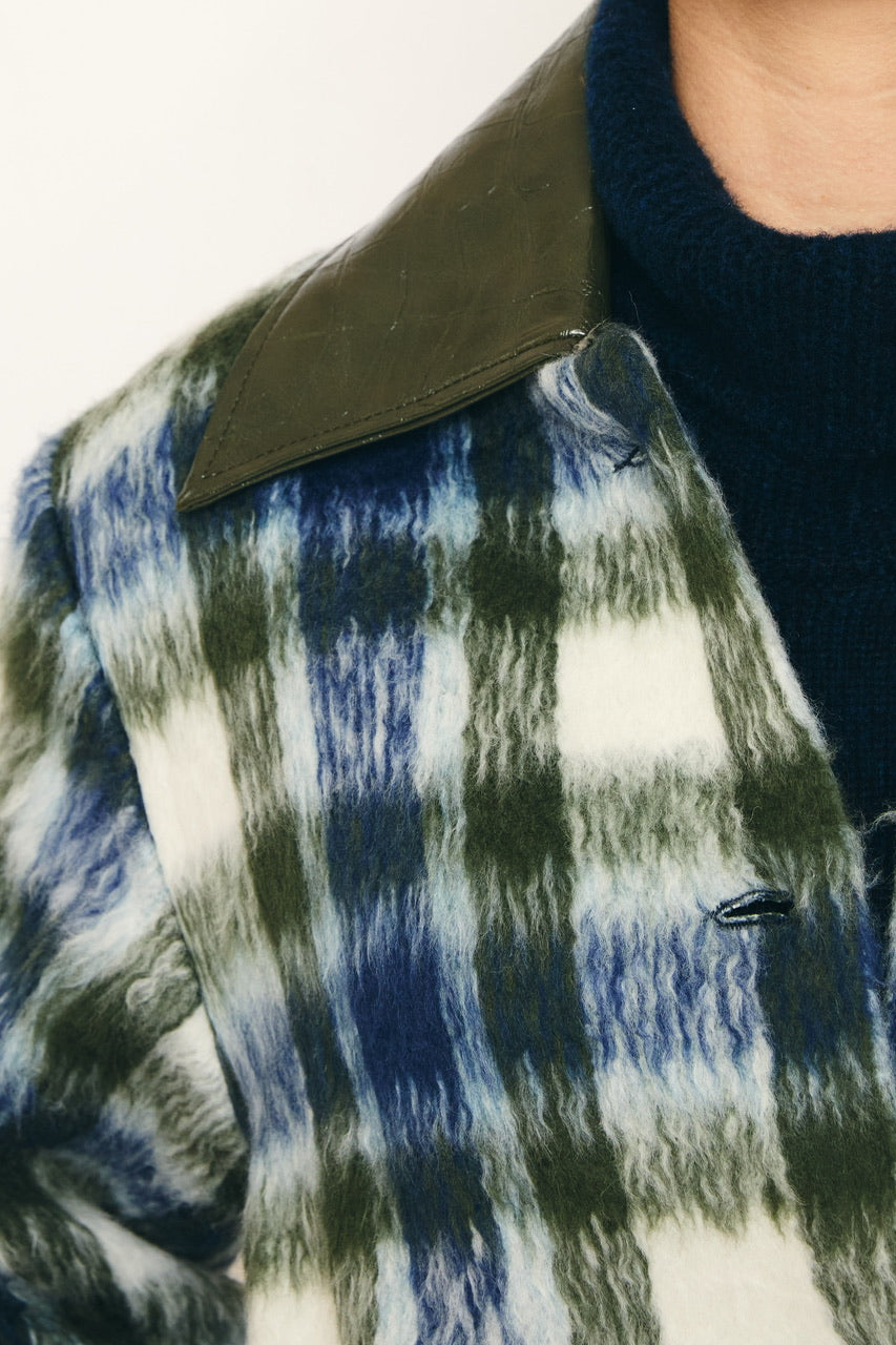 RE/BORN Antwerp Aïa coat Military/ Dark Blue Check