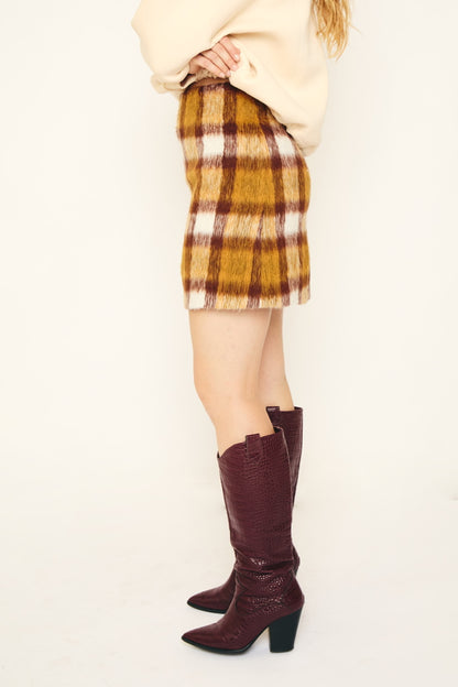 RE/BORN Antwerp Alva skirt Brown Check