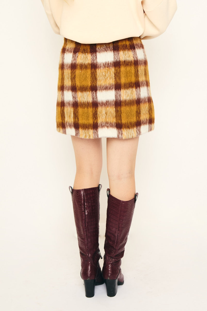 RE/BORN Antwerp Alva skirt Brown Check