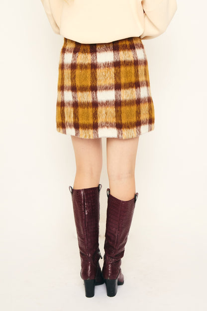 RE/BORN Antwerp Alva skirt Brown Check