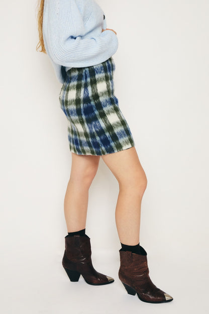 RE/BORN Antwerp Alva skirt Military/ Dark Blue Check