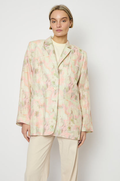 RE/BORN Antwerp Astro Aqua Flowers jacket