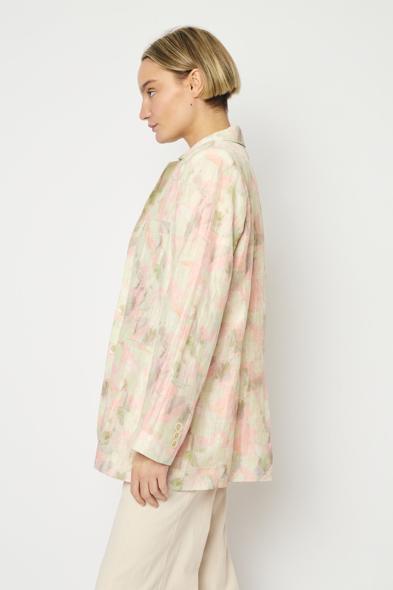 RE/BORN Antwerp Astro Aqua Flowers jacket Aqua Floral Pink