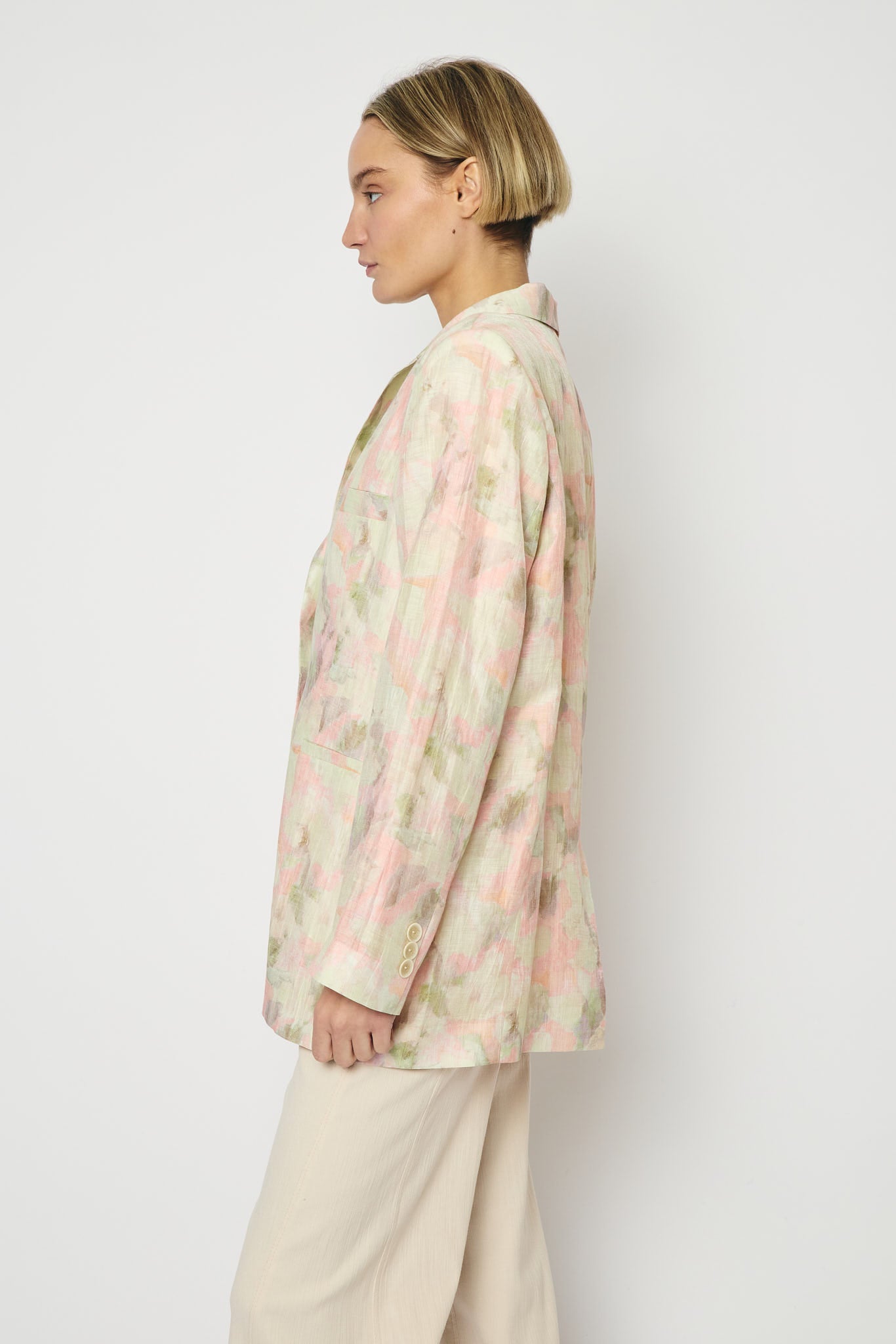 RE/BORN Antwerp Astro Aqua Flowers jacket Aqua Floral Pink
