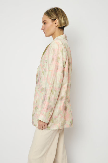 RE/BORN Antwerp Astro Aqua Flowers jacket Aqua Floral Pink