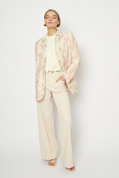 RE/BORN Antwerp Astro Aqua Flowers jacket Aqua Floral Pink